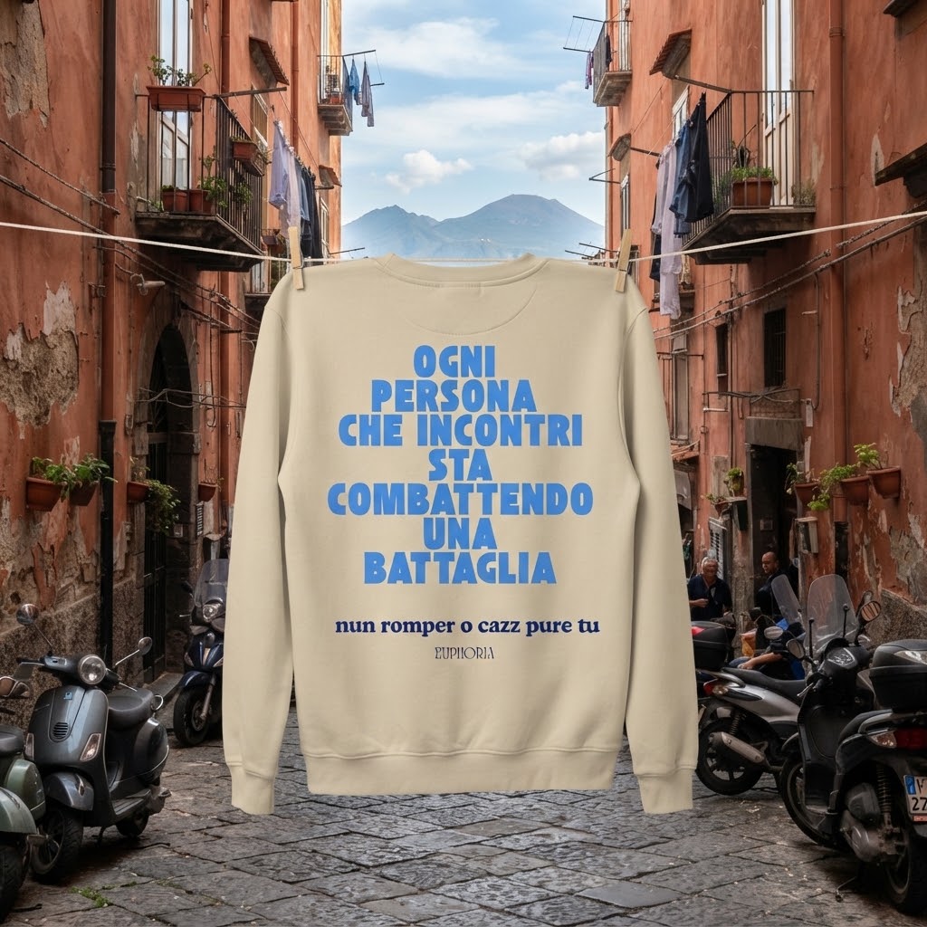 Felpa - Ogni persona che incontri sta combattendo una battaglia, nun romper o cazz pur tu