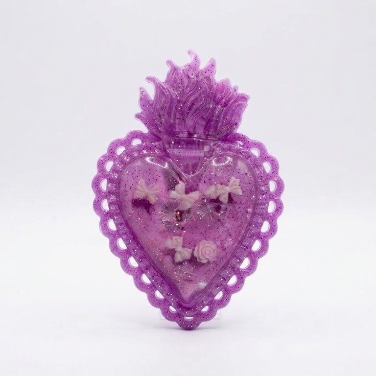 Ex voto Barbie - cuore fiocchi e fiori